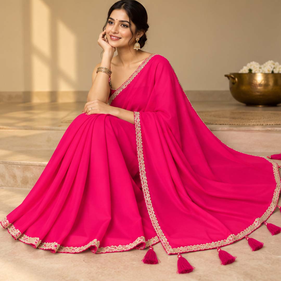 Solid/Plain Bollywood Georgette Saree