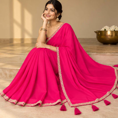 Solid/Plain Bollywood Georgette Saree