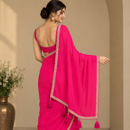 Solid/Plain Bollywood Georgette Saree