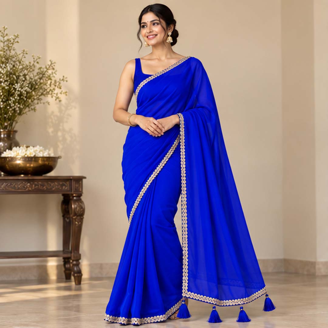 Solid/Plain Bollywood Georgette Saree