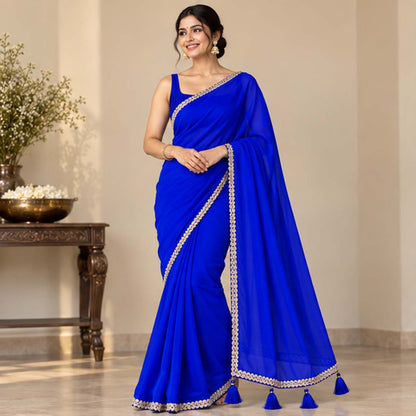Solid/Plain Bollywood Georgette Saree
