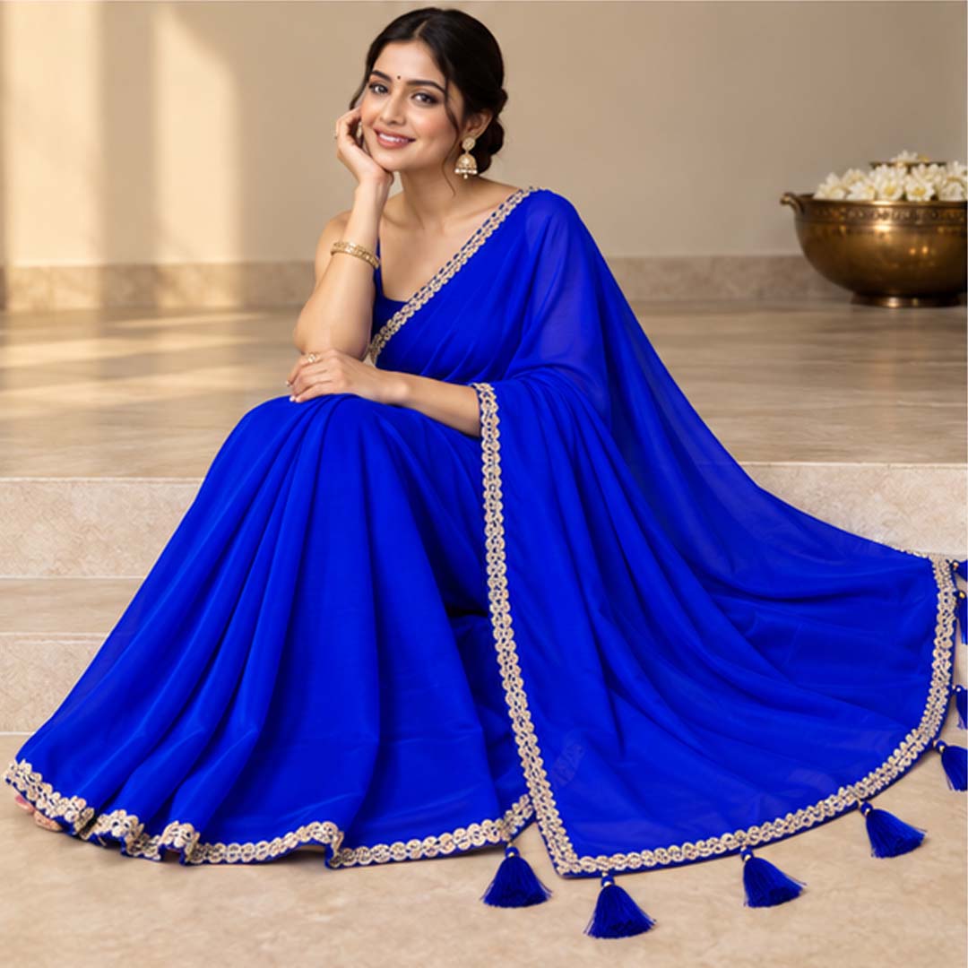 Solid/Plain Bollywood Georgette Saree