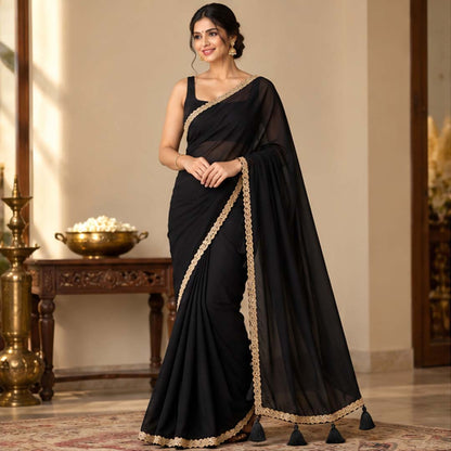 Solid/Plain Bollywood Georgette Saree