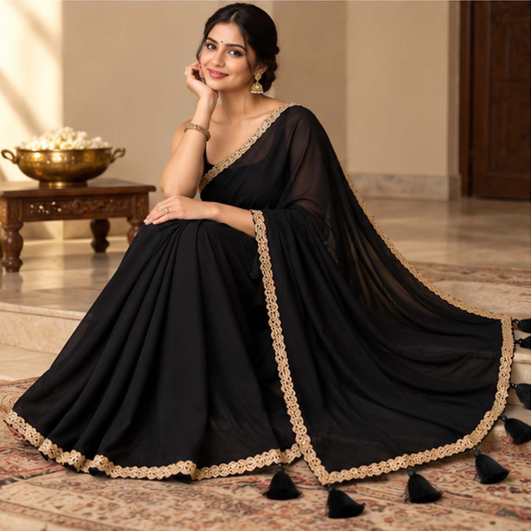 Solid/Plain Bollywood Georgette Saree