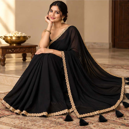 Solid/Plain Bollywood Georgette Saree