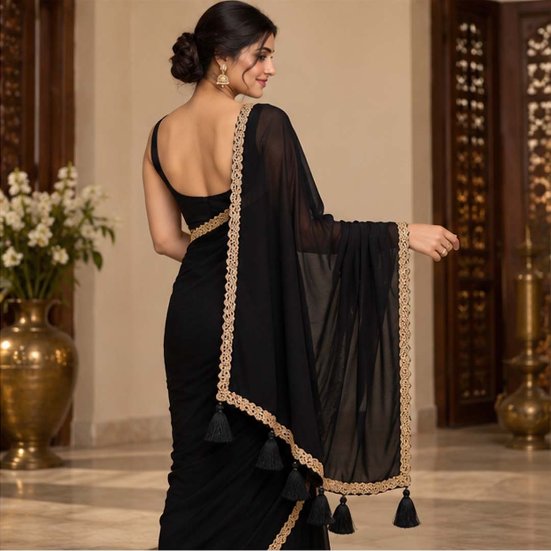 Solid/Plain Bollywood Georgette Saree