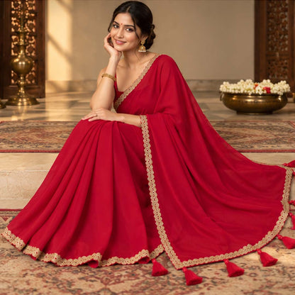 Solid/Plain Bollywood Georgette Saree