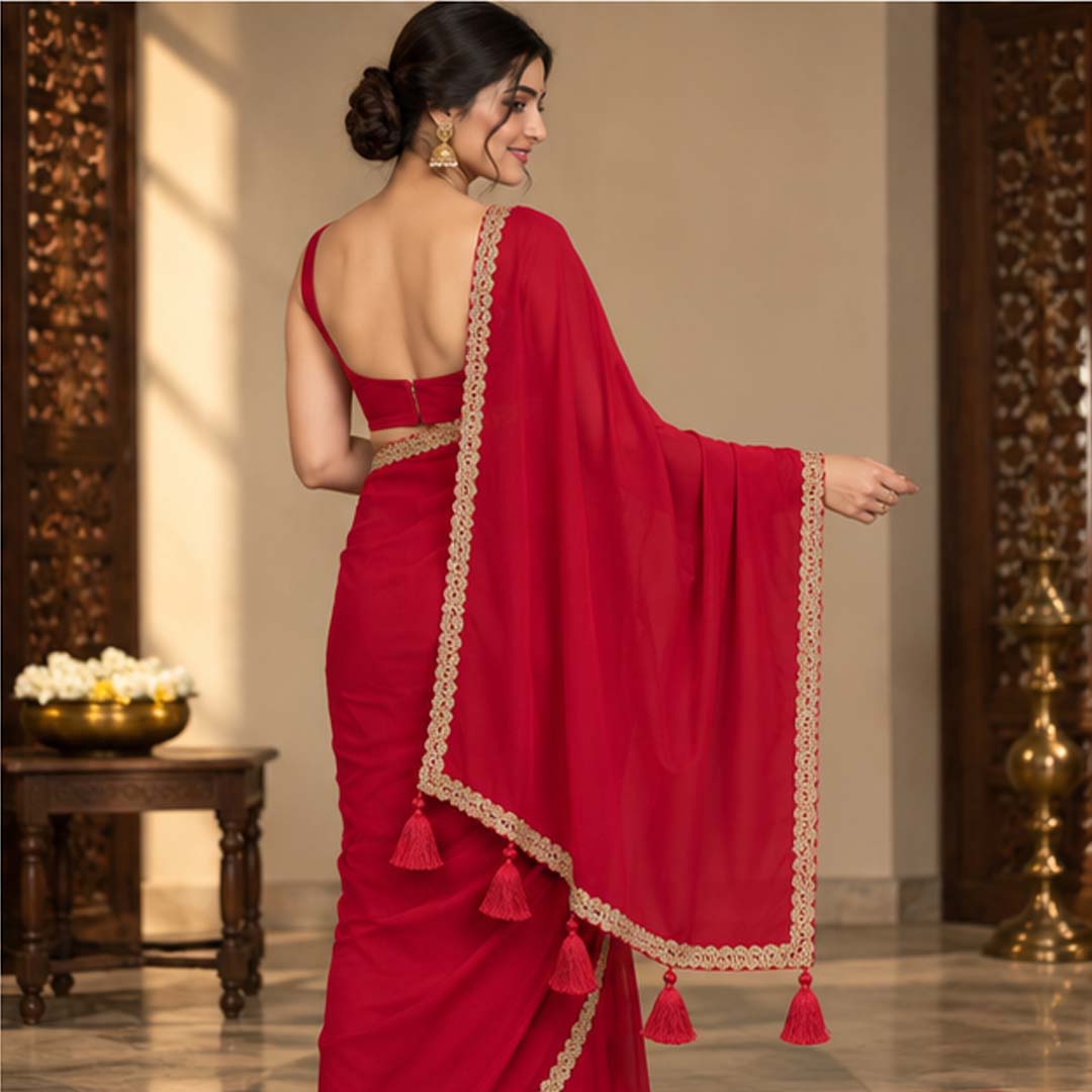 Solid/Plain Bollywood Georgette Saree