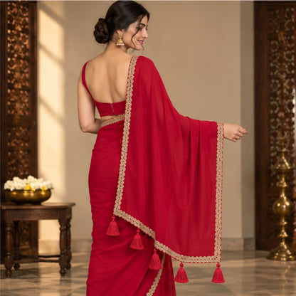 Solid/Plain Bollywood Georgette Saree