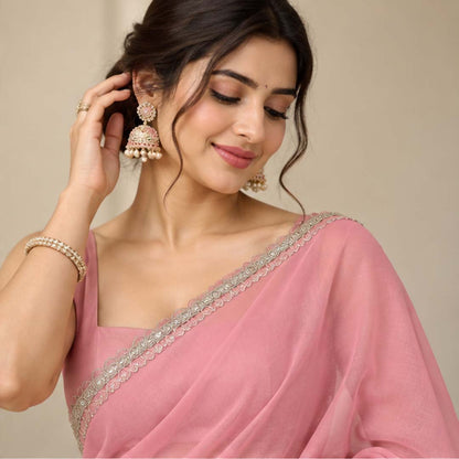 Solid/Plain Bollywood Georgette Saree