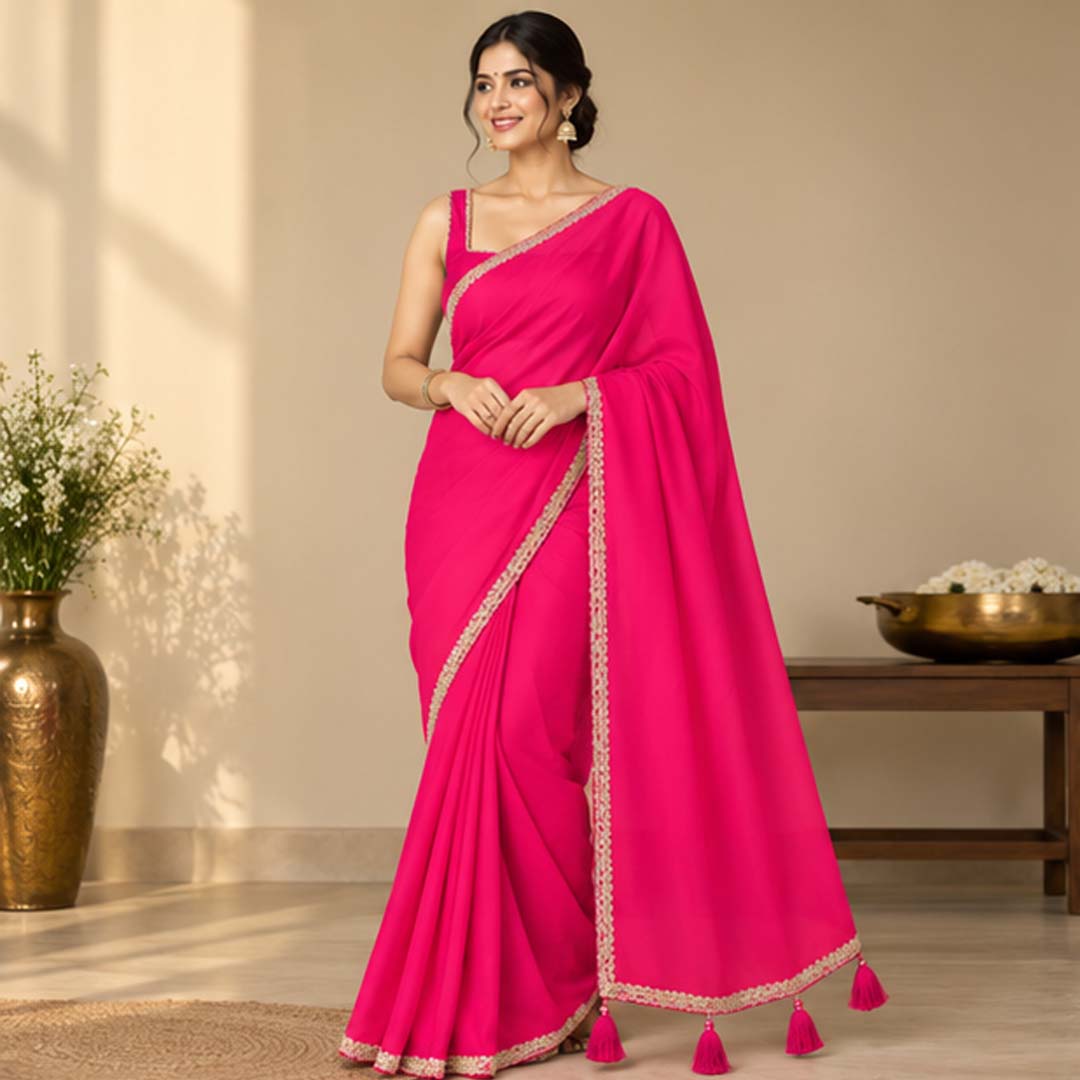 Solid/Plain Bollywood Georgette Saree